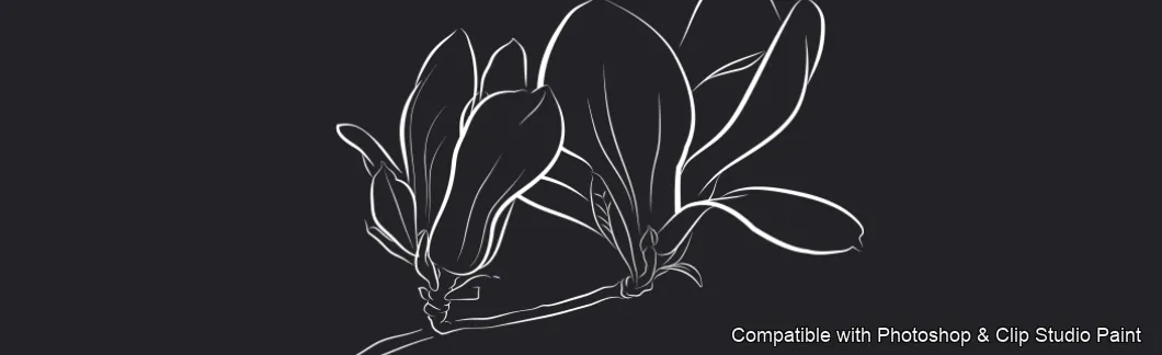 Magnolia Bloom brush 6 of 60 — Photoshop & Clip Studio Paint .abr preview