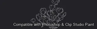 Magnolia Bloom brush 9 of 60 — Photoshop & Clip Studio Paint .abr preview
