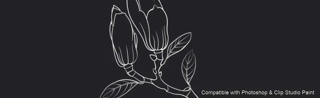 Magnolia Bloom brush 15 of 60 — Photoshop & Clip Studio Paint .abr preview
