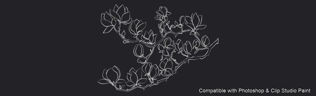 Magnolia Bloom brush 25 of 60 — Photoshop & Clip Studio Paint .abr preview