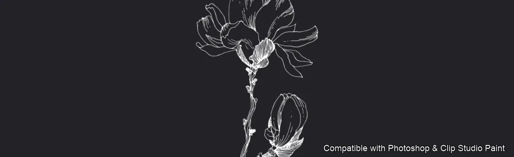Magnolia Bloom brush 27 of 60 — Photoshop & Clip Studio Paint .abr preview