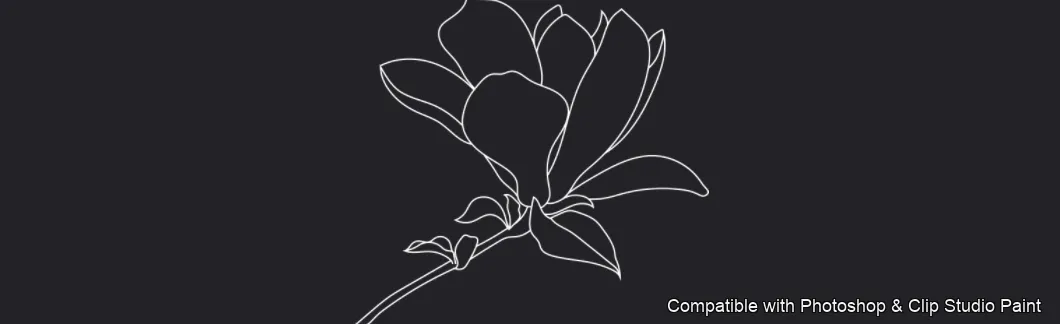Magnolia Bloom brush 32 of 60 — Photoshop & Clip Studio Paint .abr preview