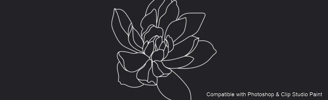 Magnolia Bloom brush 33 of 60 — Photoshop & Clip Studio Paint .abr preview