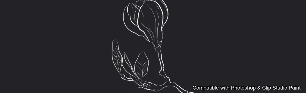 Magnolia Bloom brush 42 of 60 — Photoshop & Clip Studio Paint .abr preview