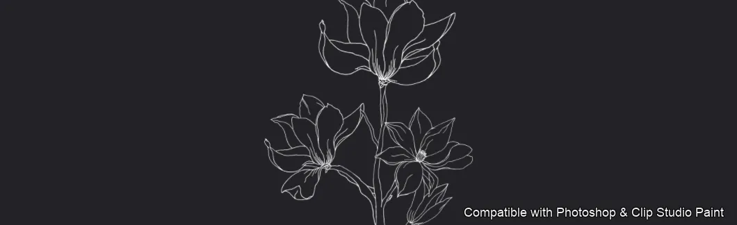 Magnolia Bloom brush 51 of 60 — Photoshop & Clip Studio Paint .abr preview