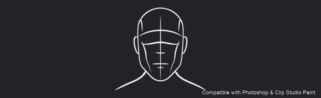 Male Head Lab brush 1 of 34 — Photoshop & Clip Studio Paint .abr preview