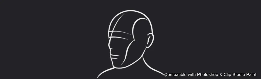 Male Head Lab brush 9 of 34 — Photoshop & Clip Studio Paint .abr preview