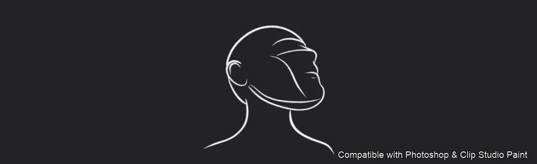 Male Head Lab brush 34 of 34 — Photoshop & Clip Studio Paint .abr preview