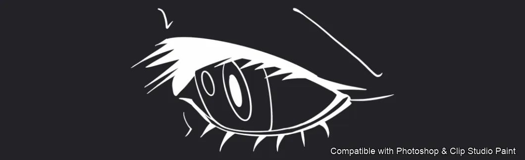 Manga Eye Studio brush 3 of 44 — Photoshop & Clip Studio Paint .abr preview