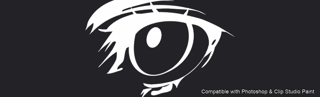 Manga Eye Studio brush 10 of 44 — Photoshop & Clip Studio Paint .abr preview