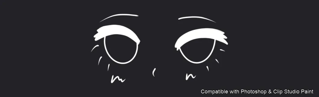 Manga Feels brush 8 of 40 — Photoshop & Clip Studio Paint .abr preview