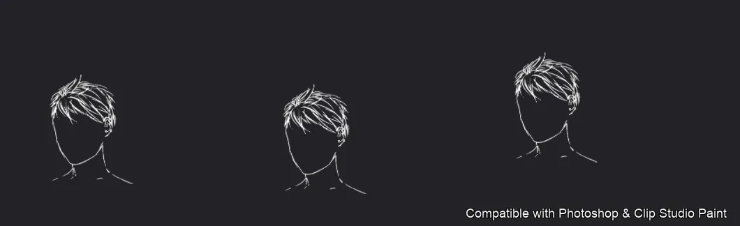 Manga Hair Maker brush 4 of 80 — Photoshop & Clip Studio Paint .abr preview