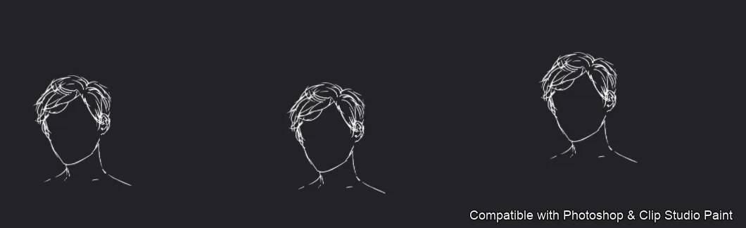 Manga Hair Maker brush 6 of 80 — Photoshop & Clip Studio Paint .abr preview