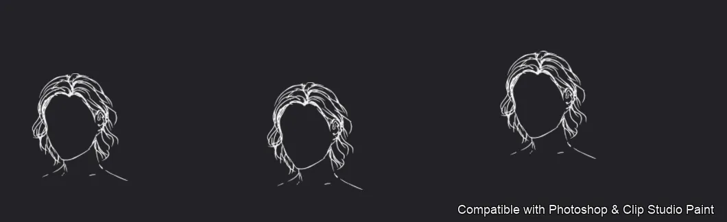Manga Hair Maker brush 7 of 80 — Photoshop & Clip Studio Paint .abr preview