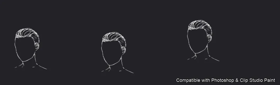 Manga Hair Maker brush 8 of 80 — Photoshop & Clip Studio Paint .abr preview