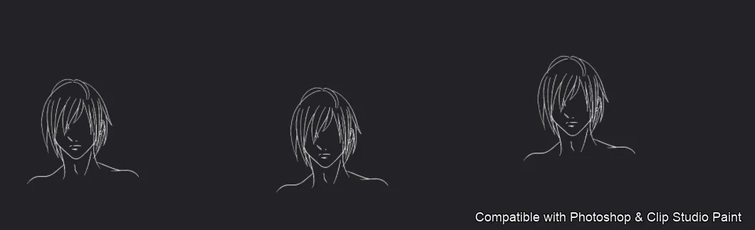 Manga Hair Maker brush 11 of 80 — Photoshop & Clip Studio Paint .abr preview