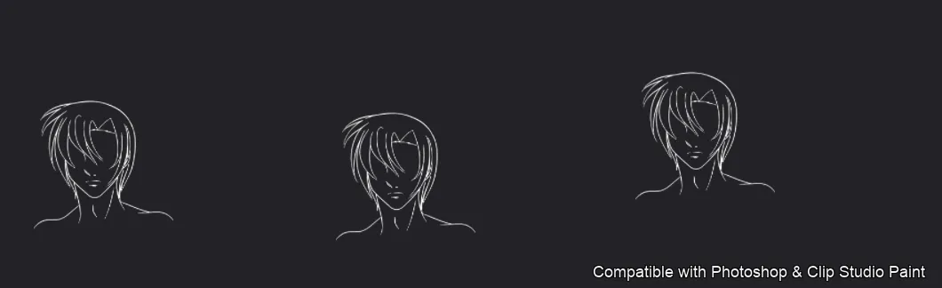 Manga Hair Maker brush 14 of 80 — Photoshop & Clip Studio Paint .abr preview