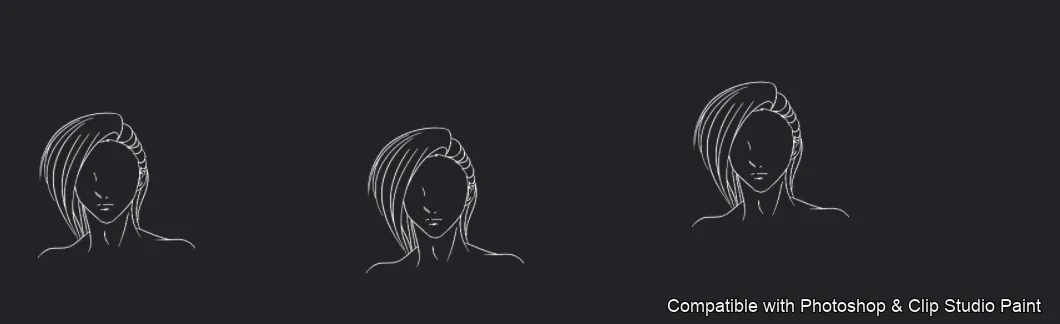 Manga Hair Maker brush 16 of 80 — Photoshop & Clip Studio Paint .abr preview