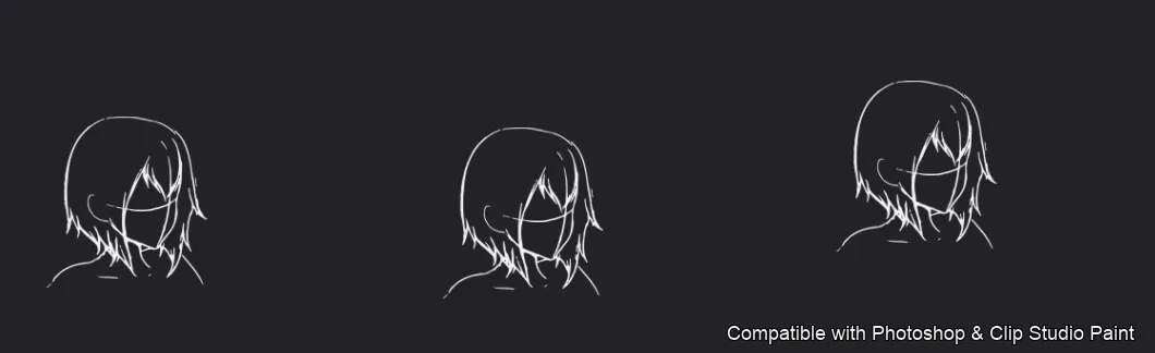 Manga Hair Maker brush 18 of 80 — Photoshop & Clip Studio Paint .abr preview
