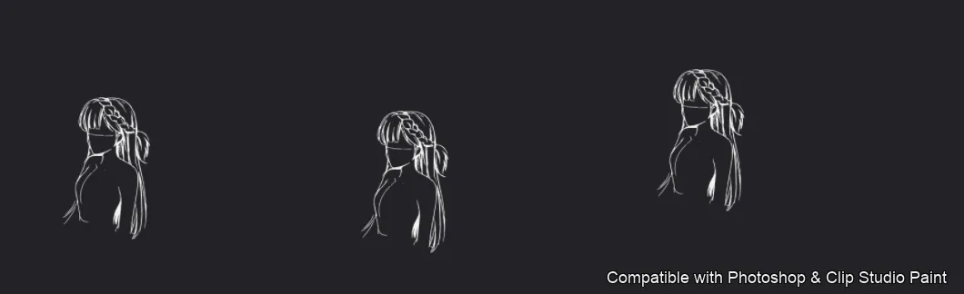Manga Hair Maker brush 29 of 80 — Photoshop & Clip Studio Paint .abr preview