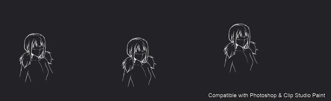 Manga Hair Maker brush 30 of 80 — Photoshop & Clip Studio Paint .abr preview