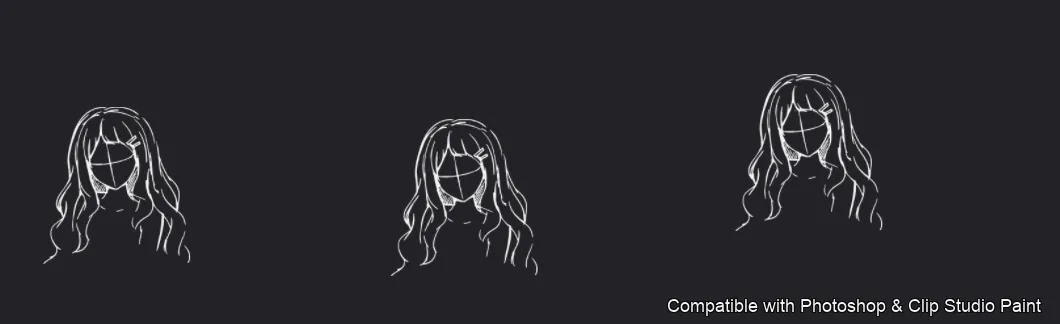 Manga Hair Maker brush 35 of 80 — Photoshop & Clip Studio Paint .abr preview