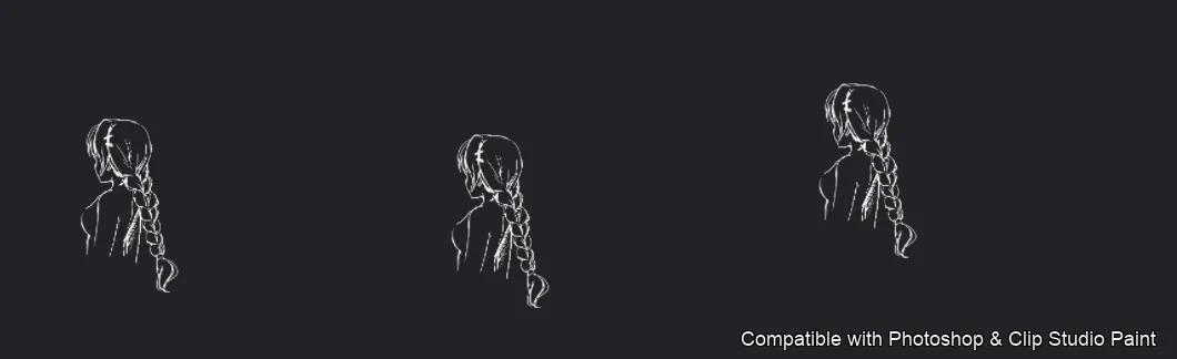 Manga Hair Maker brush 37 of 80 — Photoshop & Clip Studio Paint .abr preview