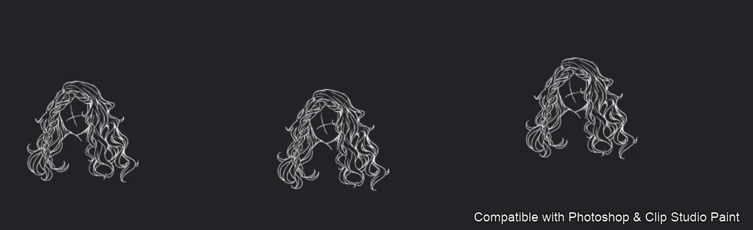 Manga Hair Maker brush 41 of 80 — Photoshop & Clip Studio Paint .abr preview