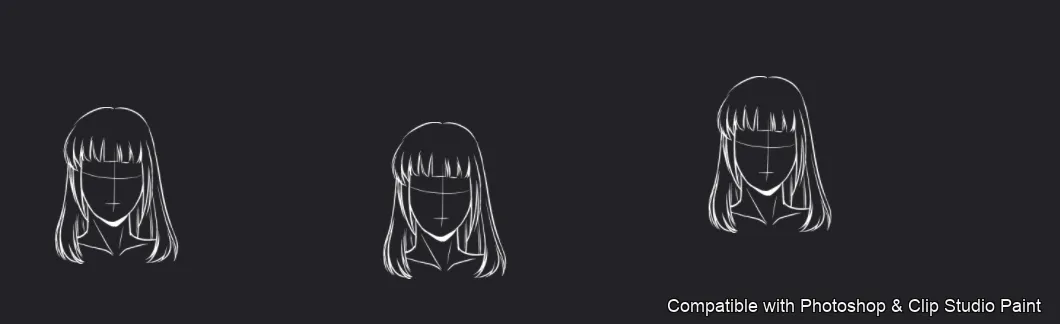 Manga Hair Maker brush 45 of 80 — Photoshop & Clip Studio Paint .abr preview
