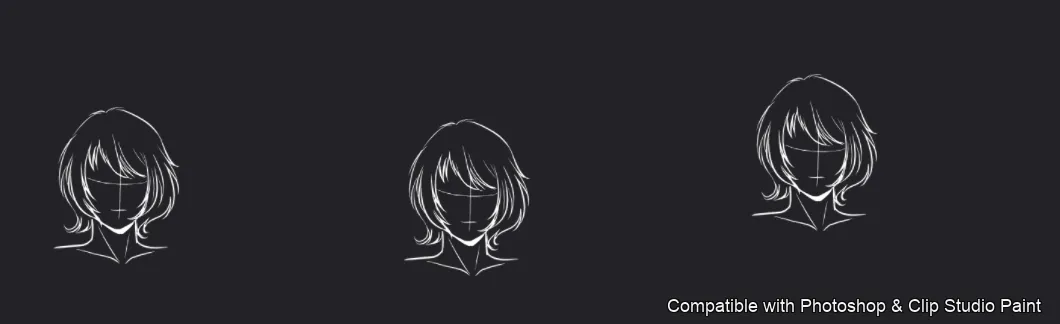 Manga Hair Maker brush 46 of 80 — Photoshop & Clip Studio Paint .abr preview