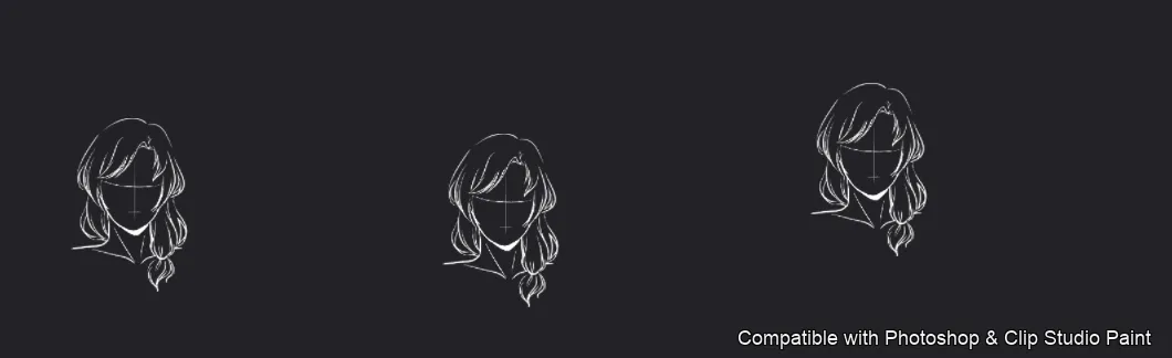 Manga Hair Maker brush 48 of 80 — Photoshop & Clip Studio Paint .abr preview