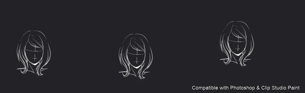 Manga Hair Maker brush 49 of 80 — Photoshop & Clip Studio Paint .abr preview