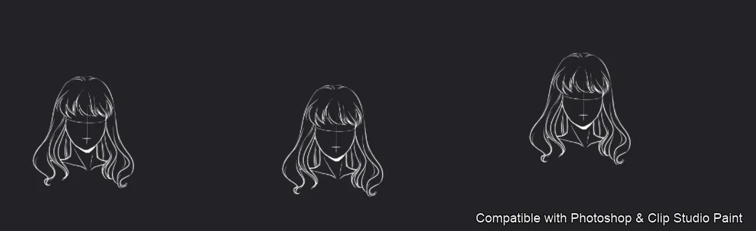 Manga Hair Maker brush 52 of 80 — Photoshop & Clip Studio Paint .abr preview