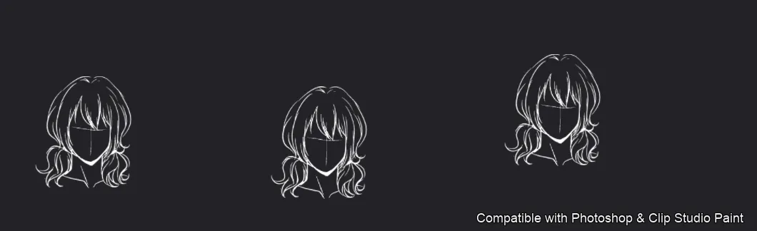 Manga Hair Maker brush 59 of 80 — Photoshop & Clip Studio Paint .abr preview