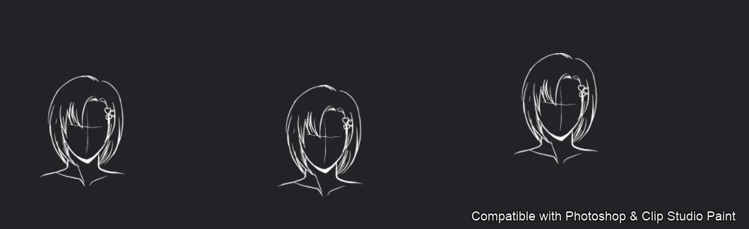 Manga Hair Maker brush 60 of 80 — Photoshop & Clip Studio Paint .abr preview