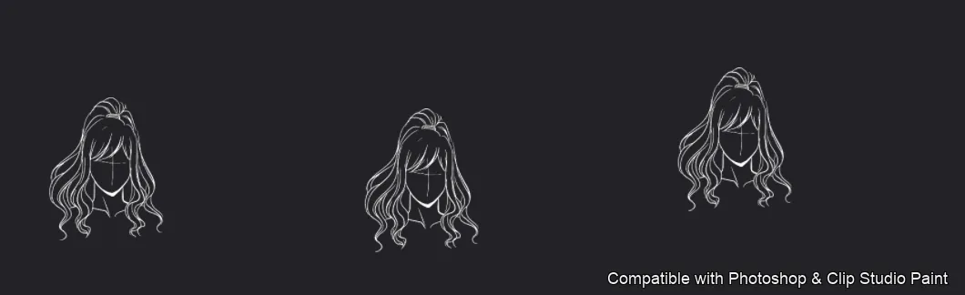 Manga Hair Maker brush 61 of 80 — Photoshop & Clip Studio Paint .abr preview