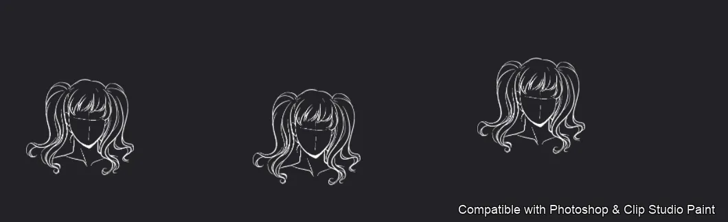 Manga Hair Maker brush 63 of 80 — Photoshop & Clip Studio Paint .abr preview