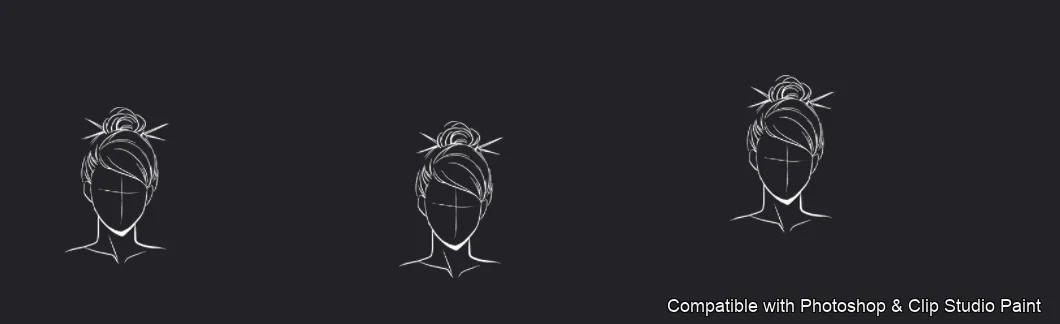 Manga Hair Maker brush 67 of 80 — Photoshop & Clip Studio Paint .abr preview