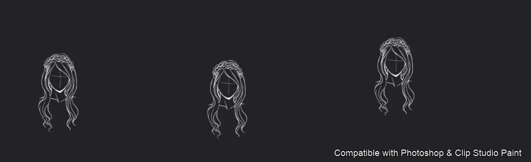 Manga Hair Maker brush 68 of 80 — Photoshop & Clip Studio Paint .abr preview