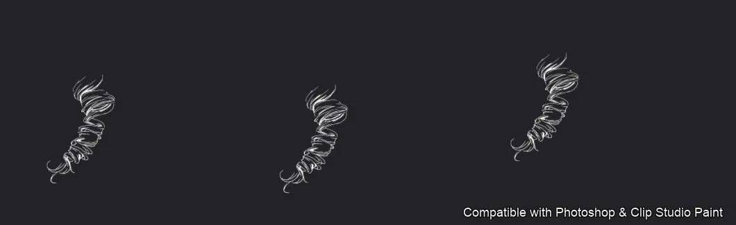 Manga Hair Maker brush 73 of 80 — Photoshop & Clip Studio Paint .abr preview
