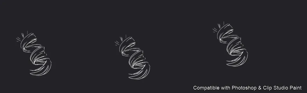 Manga Hair Maker brush 76 of 80 — Photoshop & Clip Studio Paint .abr preview