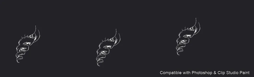 Manga Hair Maker brush 77 of 80 — Photoshop & Clip Studio Paint .abr preview