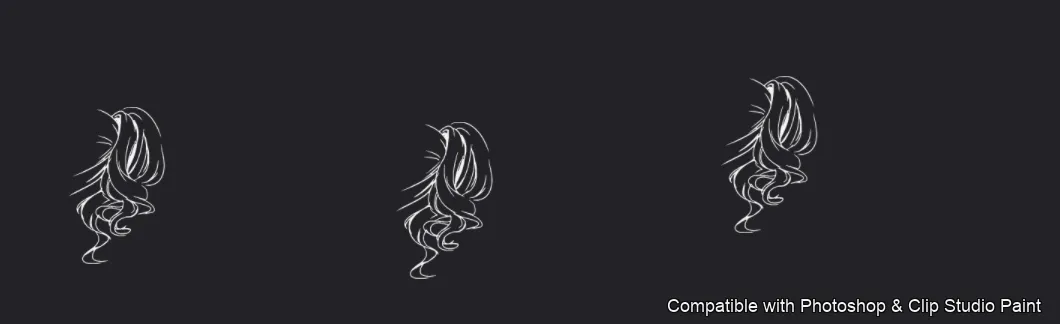Manga Hair Maker brush 79 of 80 — Photoshop & Clip Studio Paint .abr preview