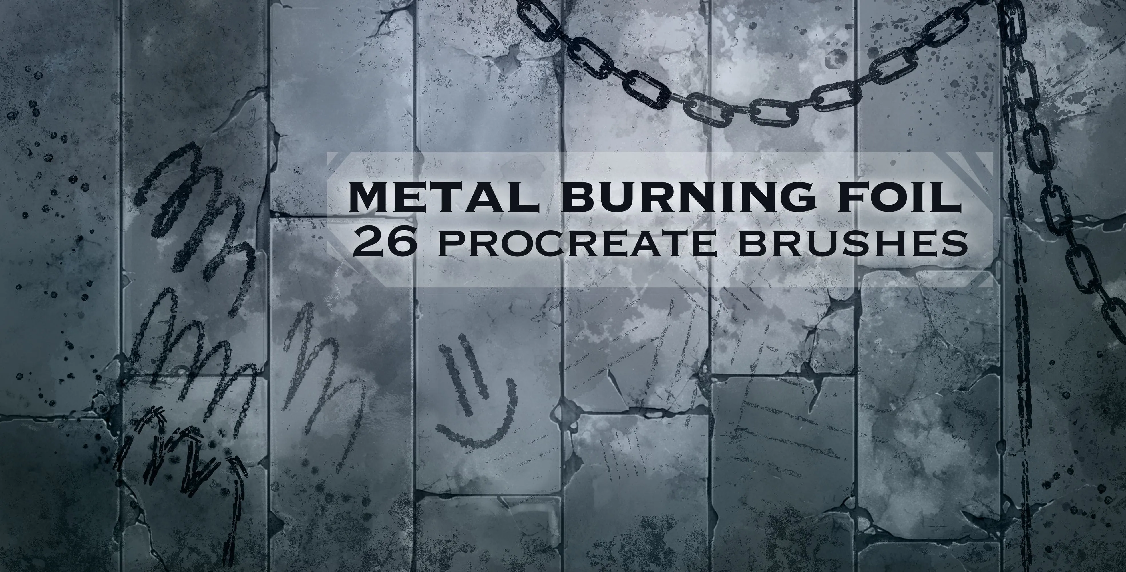 Metal Burning Foil Procreate brush set cover