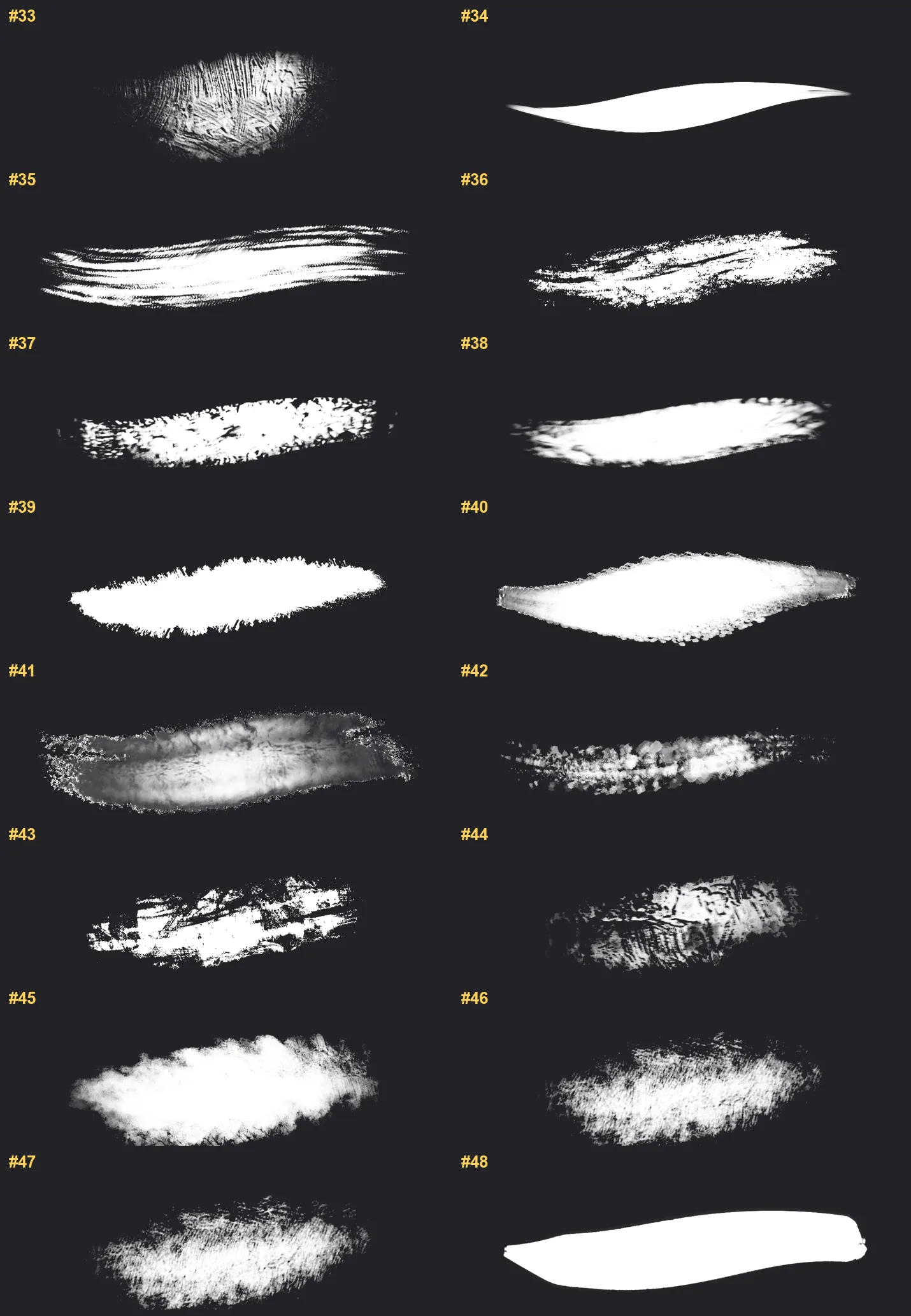 Oil Painting Procreate brushes overview sheet 3