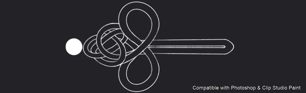 Oriental Frog Knots brush 2 of 15 — Photoshop & Clip Studio Paint .abr preview
