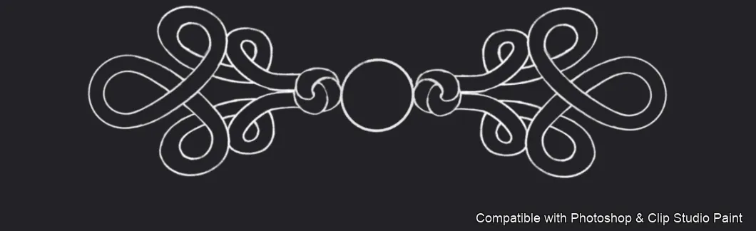 Oriental Frog Knots brush 4 of 15 — Photoshop & Clip Studio Paint .abr preview