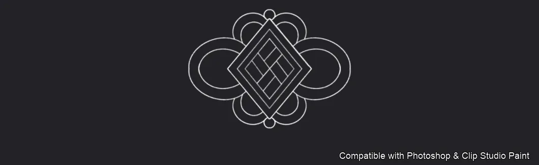 Oriental Frog Knots brush 7 of 15 — Photoshop & Clip Studio Paint .abr preview