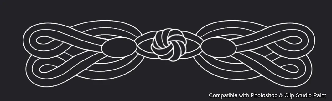 Oriental Frog Knots brush 10 of 15 — Photoshop & Clip Studio Paint .abr preview