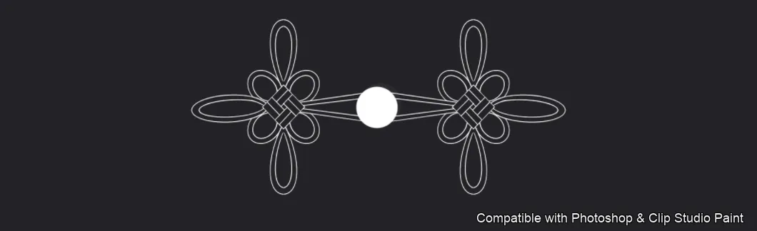 Oriental Frog Knots brush 12 of 15 — Photoshop & Clip Studio Paint .abr preview